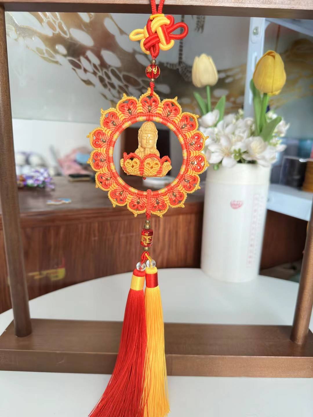 莲花宝相流苏挂件